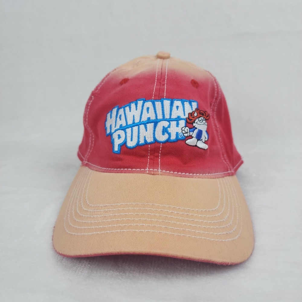 Vintage Hawaiian Punch Hat Mens Red Adjustable Baseball Cap Dad Hat